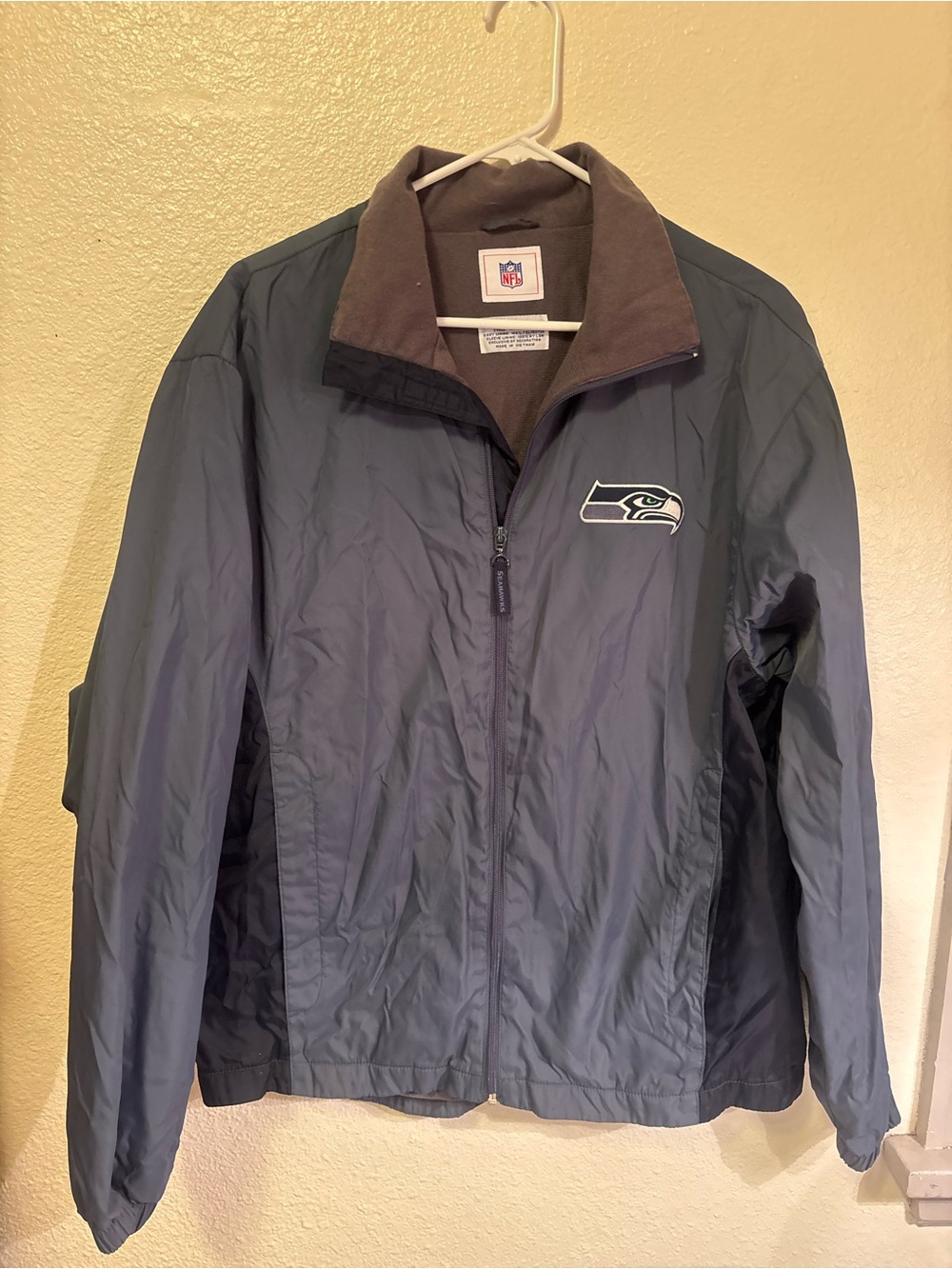 NFL Seattle Seahawks Gray and Black Windbreaker Jacket